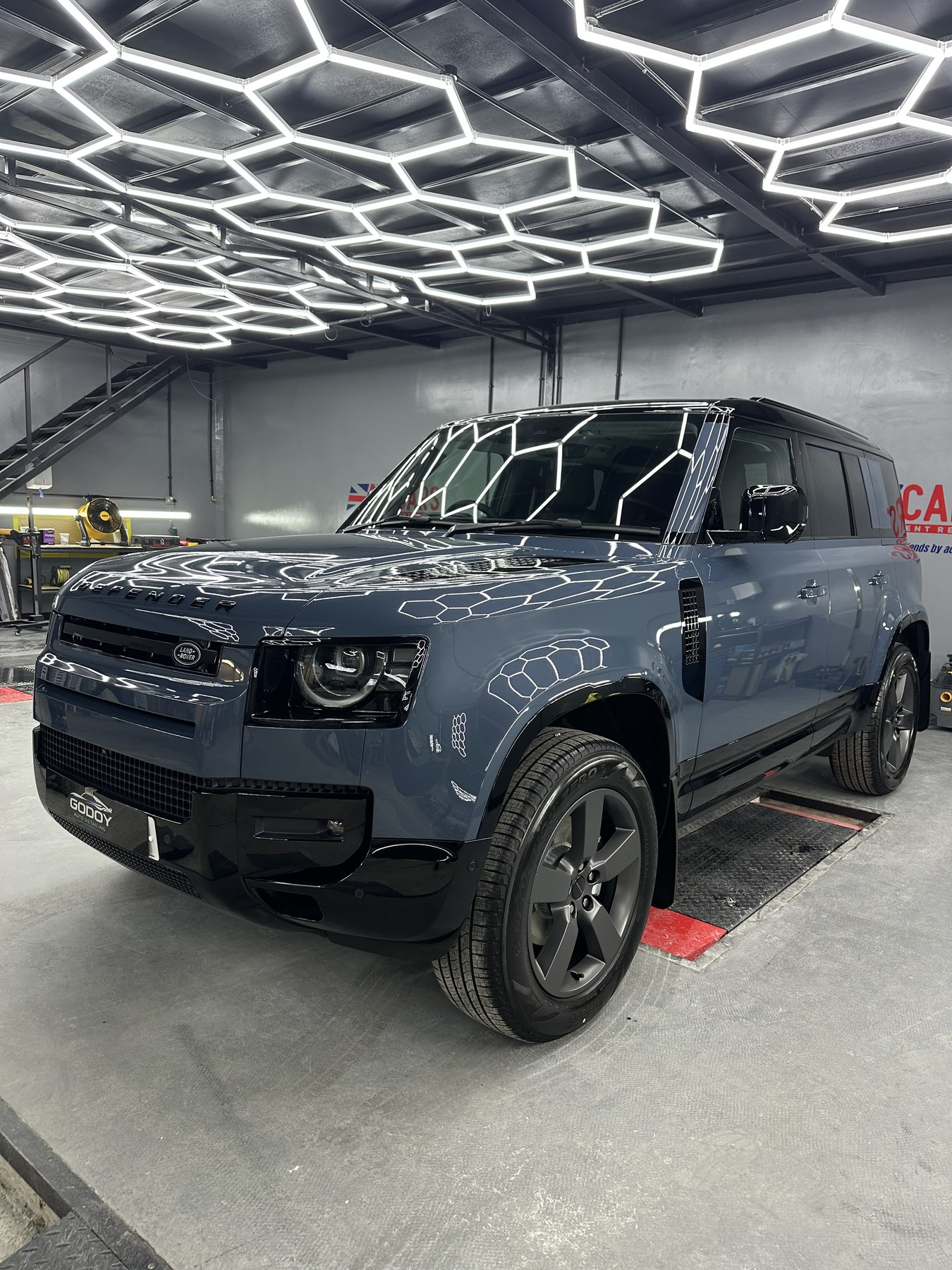 Land Rover Defender side exterior finish after detailing