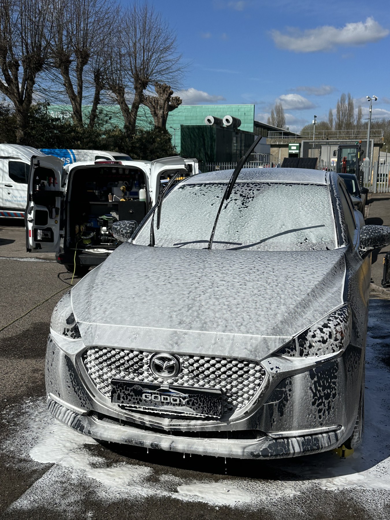 Mazda foam wash before detailing