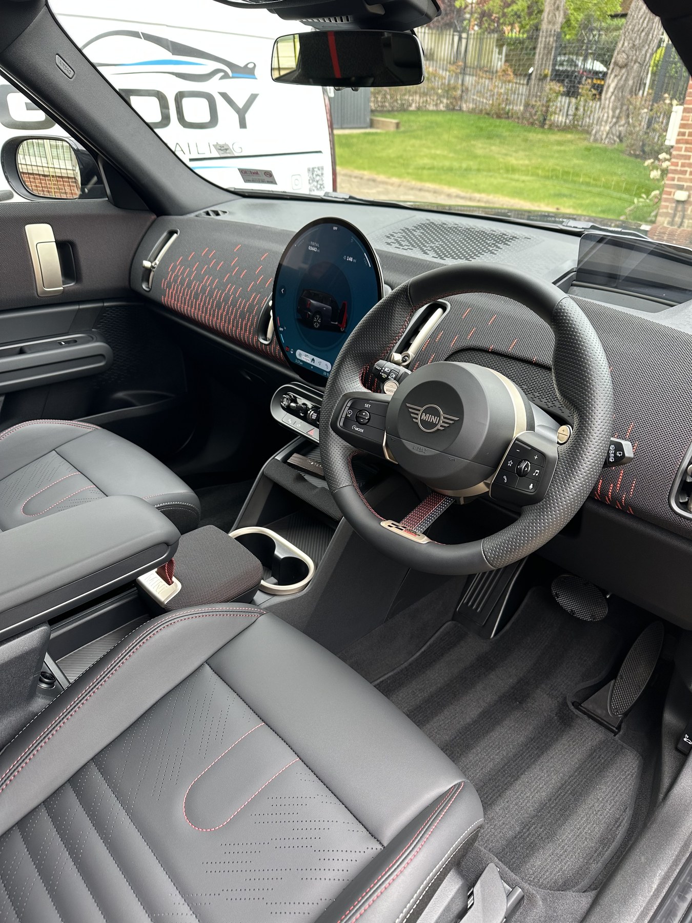 Mini Countryman interior detail after cleaning
