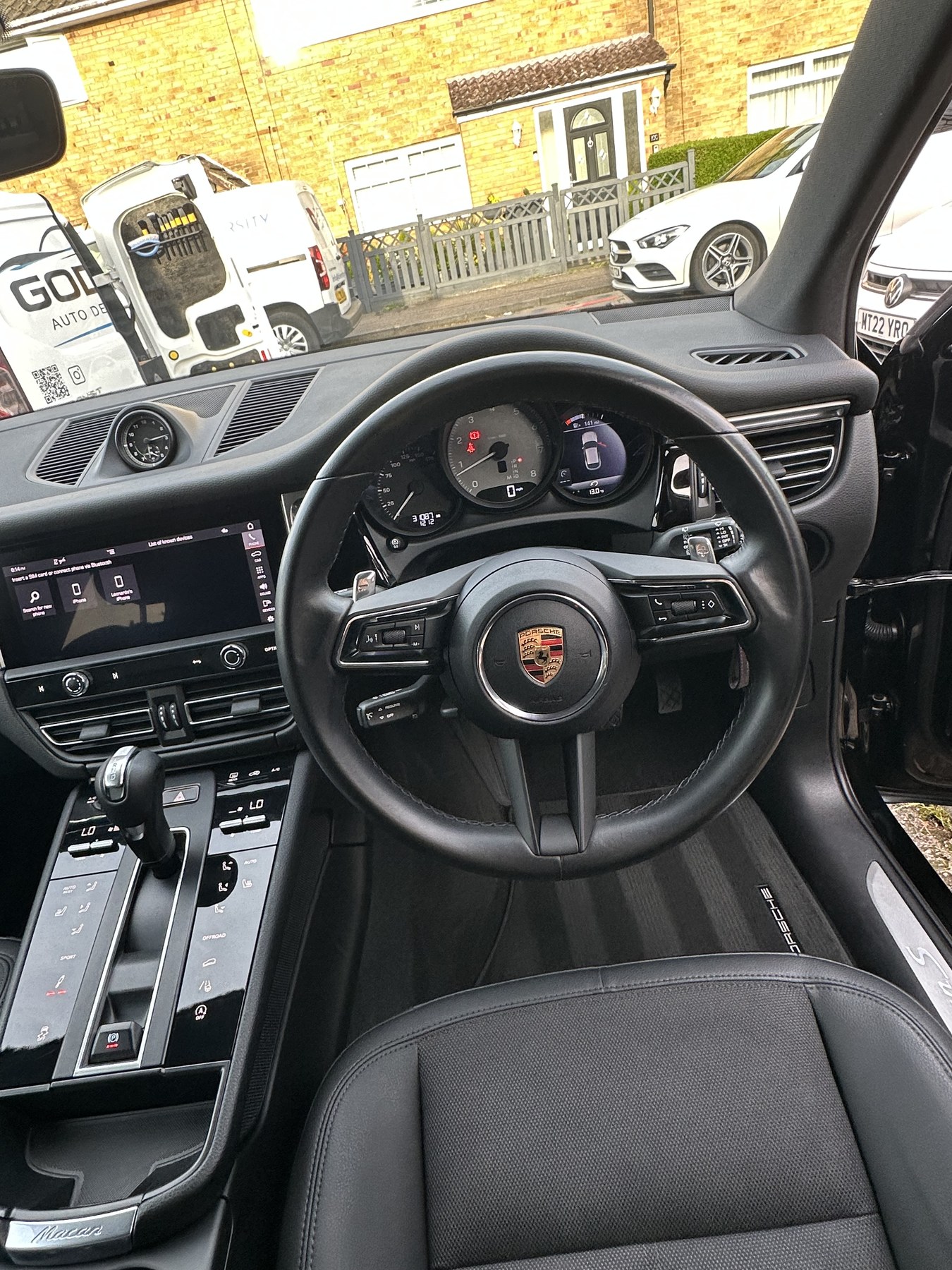 Porsche Macan interior detail after cleaning